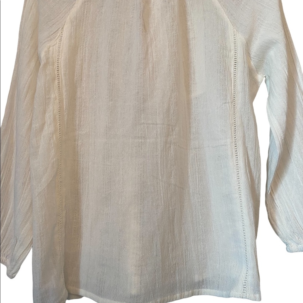 House of Harlow Cream Peasant Style Embroidered Top - Picture 7 of 11